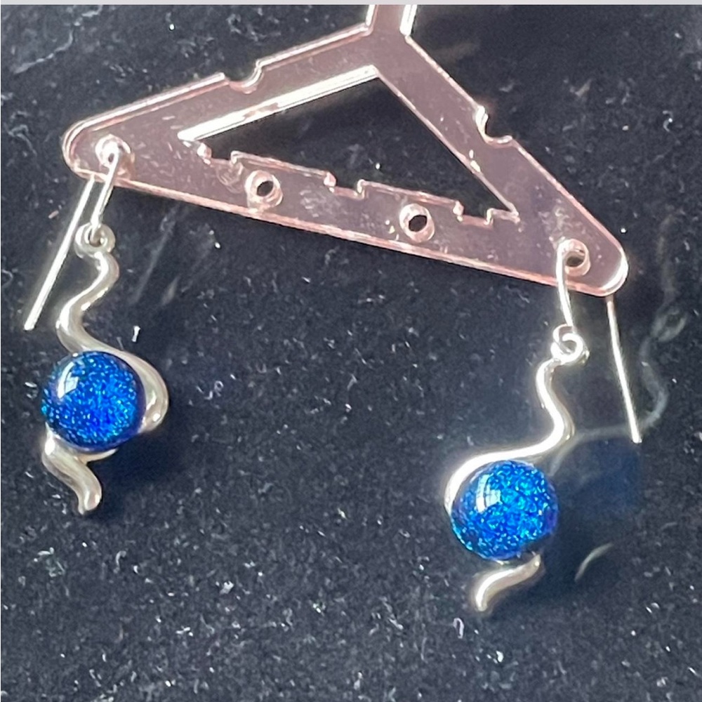 Elegant Blue and Silver Earrings